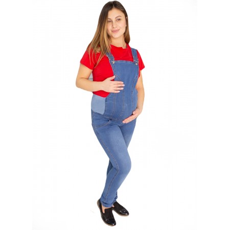 Джинсовый комбинезон для беременных Синий